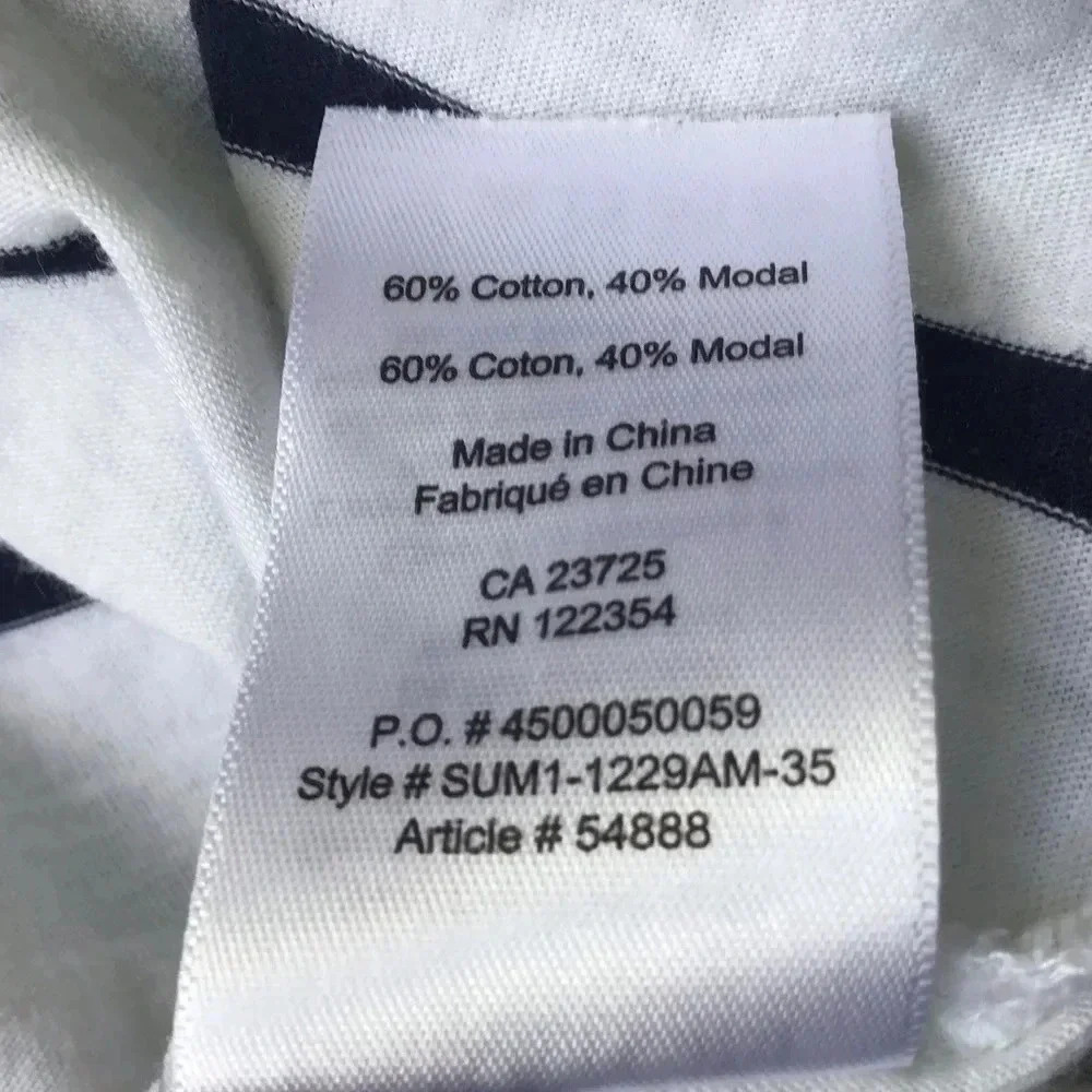 Babaton Sami short sleeve pocket tee scoop neck white navy Excellent Size M - Picture 7 of 10